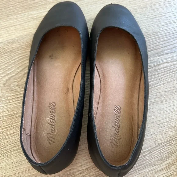 Madewell The Cory Flat in Black Leather, size 7 - Picture 10 of 12